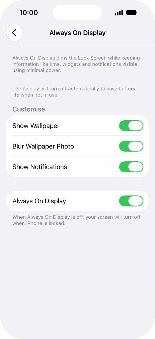 Press the indicator next to 
