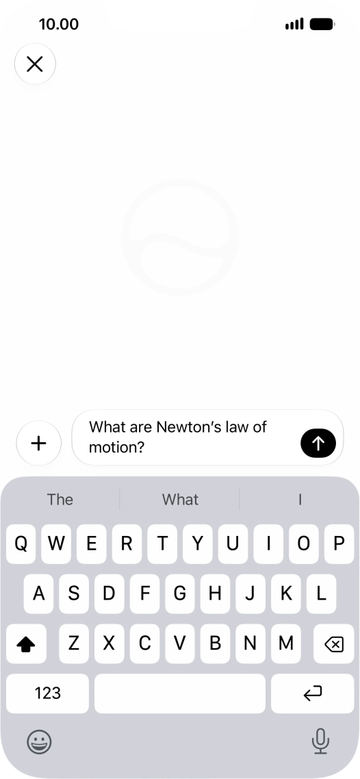 Follow the instructions on the screen to type or speak the required question. You can also attach pictures or documents and ask questions to them. Follow the instructions on the screen to type or speak the required question. You can also attach pictures or documents and ask questions to them.