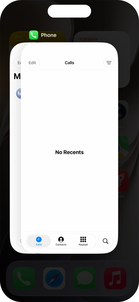 Slide upwards on the required application to end it.