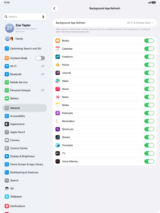 Press Background App Refresh. Press Background App Refresh.