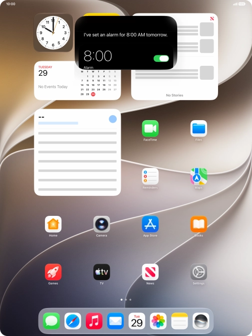 Say, in your own words, what you would like your tablet to do. OPEN CAMERA or SET AN ALARM. It's not necessary to use a specific command for each function.