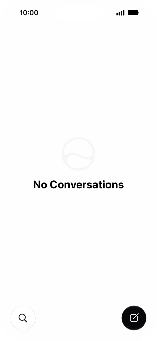 Press the new conversation icon. Press the new conversation icon.