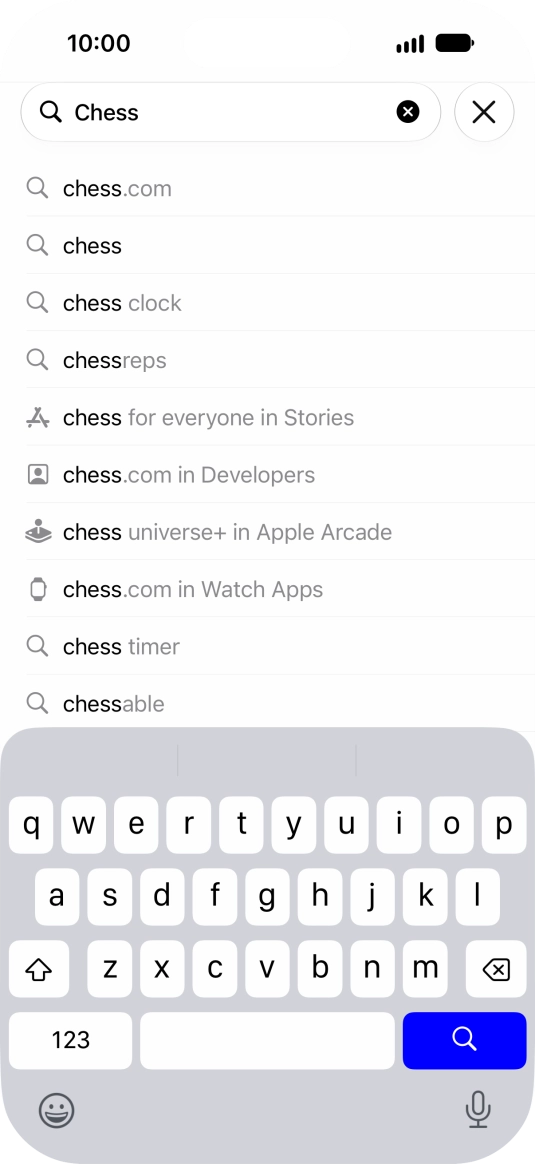Press the search icon.