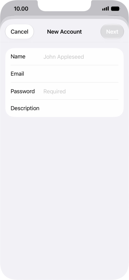 Press Name and key in the required sender name. Press Name and key in the required sender name.