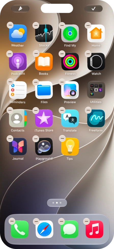 Press the home screen icon. Press the home screen icon.