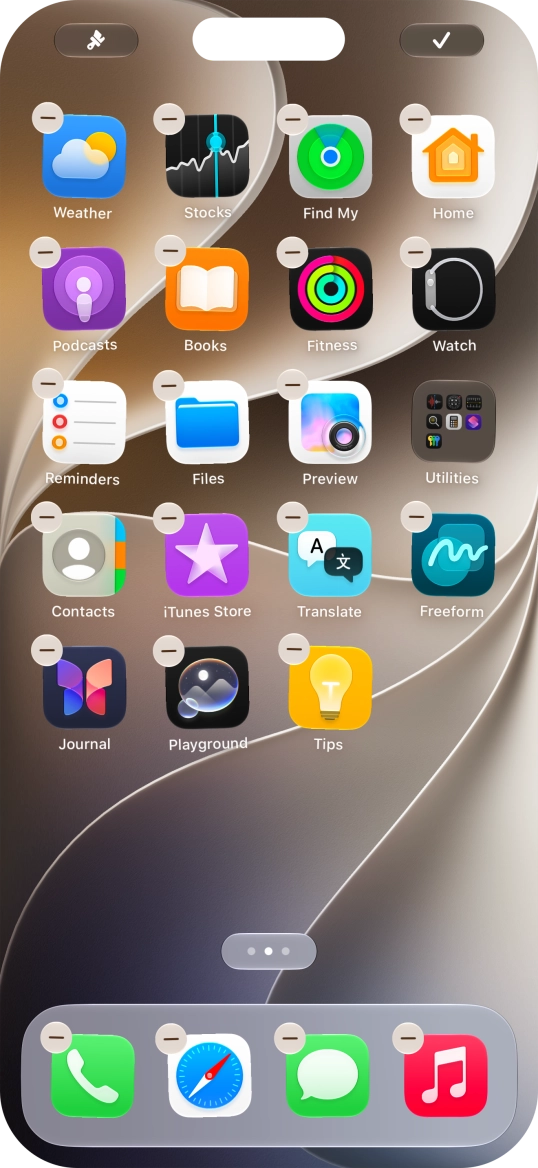 Press the home screen icon. Press the home screen icon.