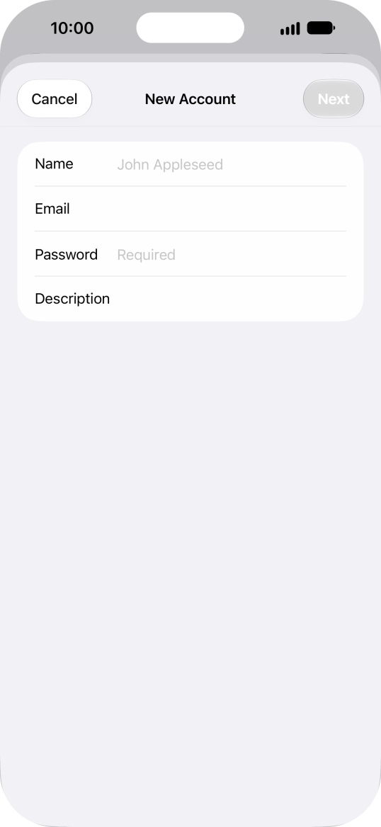 Press Name and key in the required sender name.