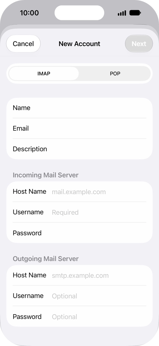 Press IMAP.