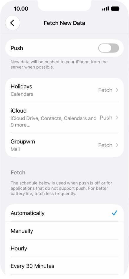 If you turn off the function, press the required setting. If you turn off the function, press the required setting.
