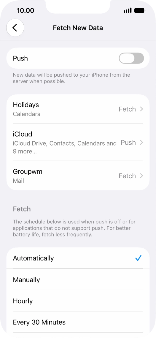 If you turn off the function, press the required setting. If you turn off the function, press the required setting.