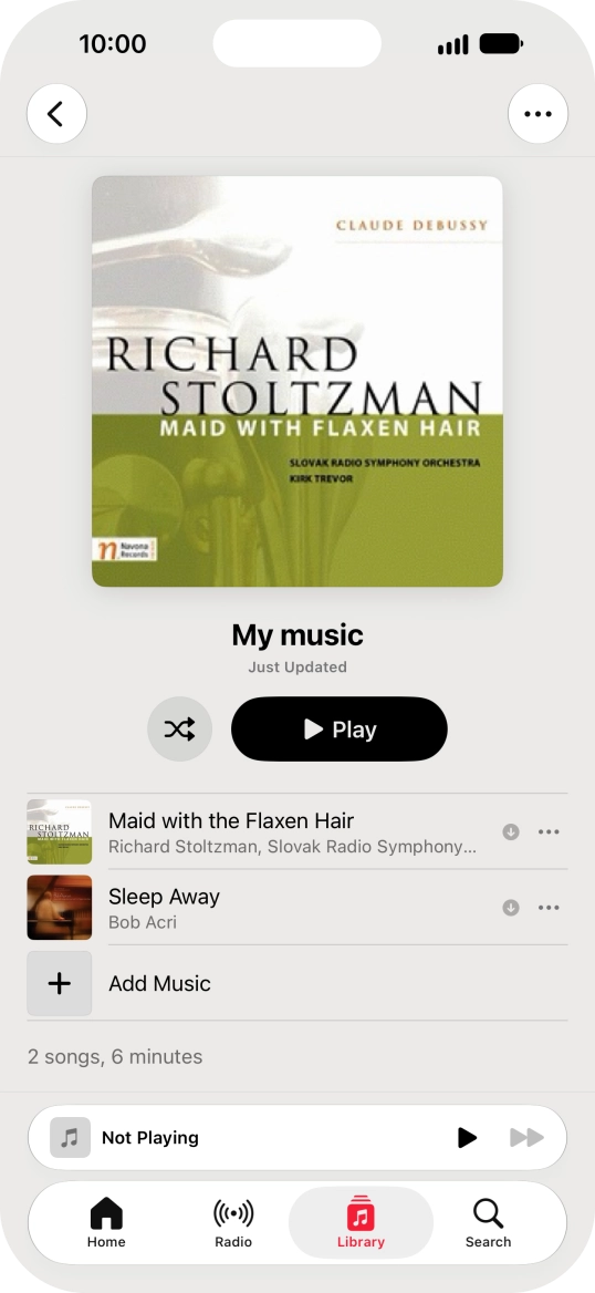 Go to the required category or playlist and press the required audio file.