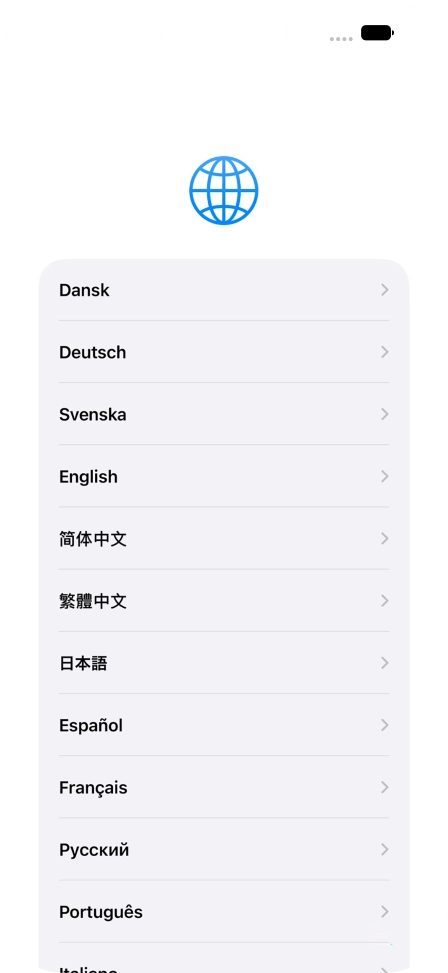 Press the required language.