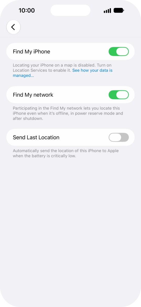 Press the indicator next to 
