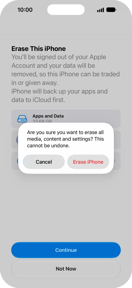 Press Erase iPhone.