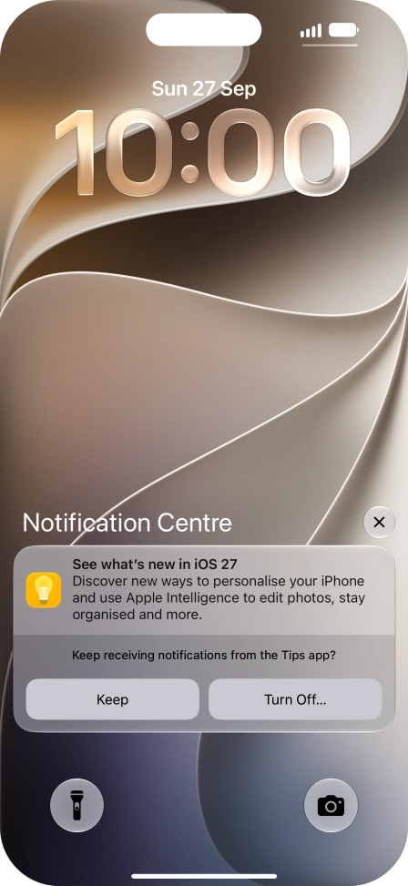 Press the required notification and follow the instructions on the screen to use the selected function. Press the required notification and follow the instructions on the screen to use the selected function.