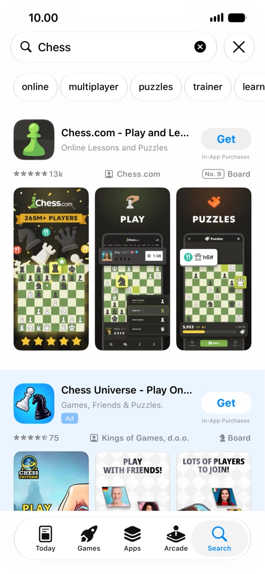Press the required app.
