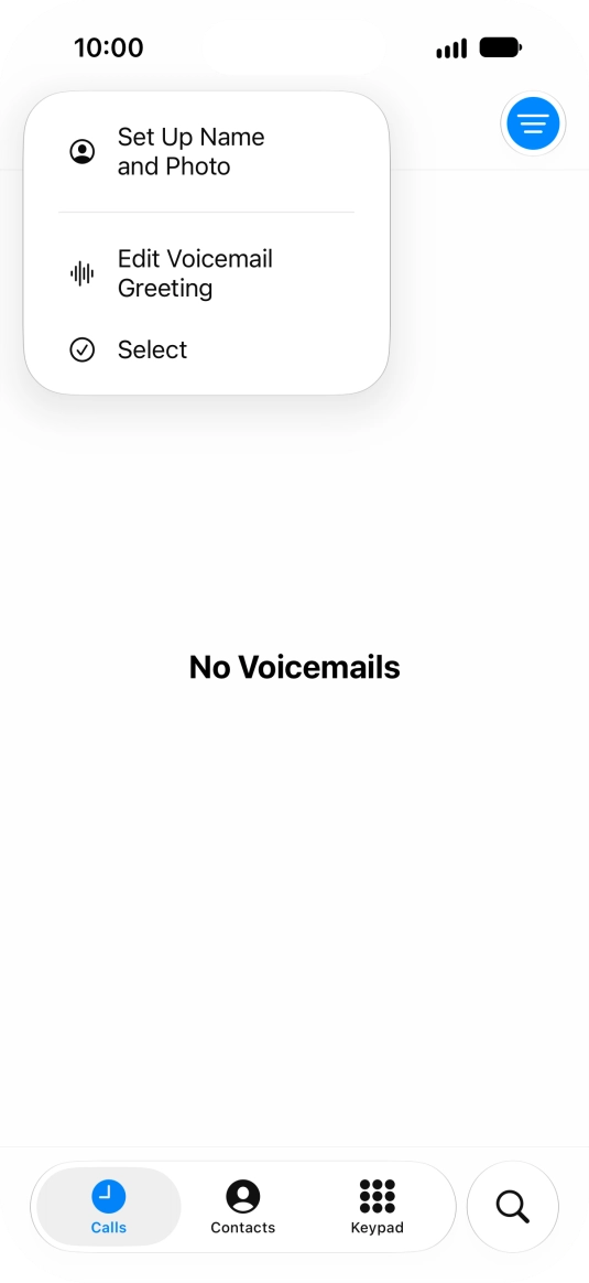 Press Edit Voicemail Greeting.