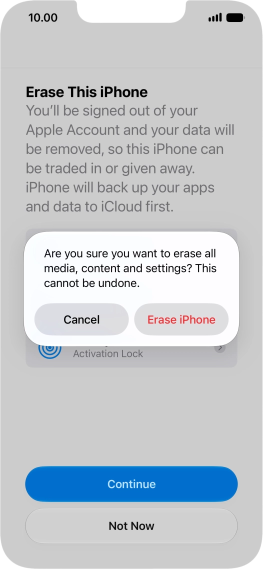 Press Erase iPhone. Press Erase iPhone.