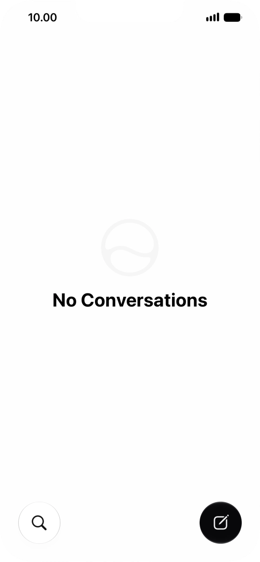 Press the new conversation icon. Press the new conversation icon.