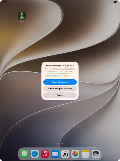 Press Require Passcode.