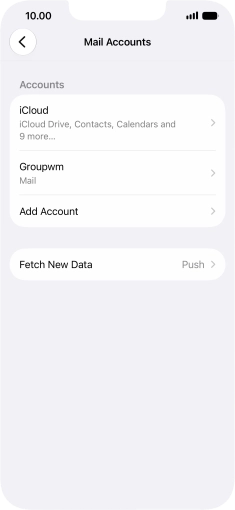 Press the name of the email account you've just set up.