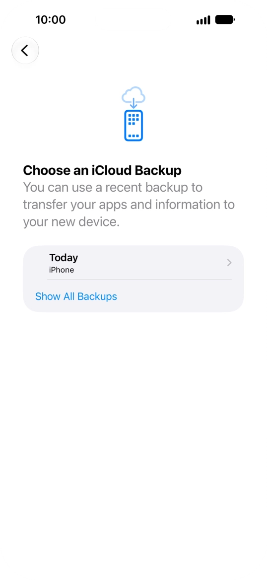 Press the required backup and your phone restores the content of the selected backup. Subsequently, follow the instructions on the screen to set up your phone and prepare it for use.