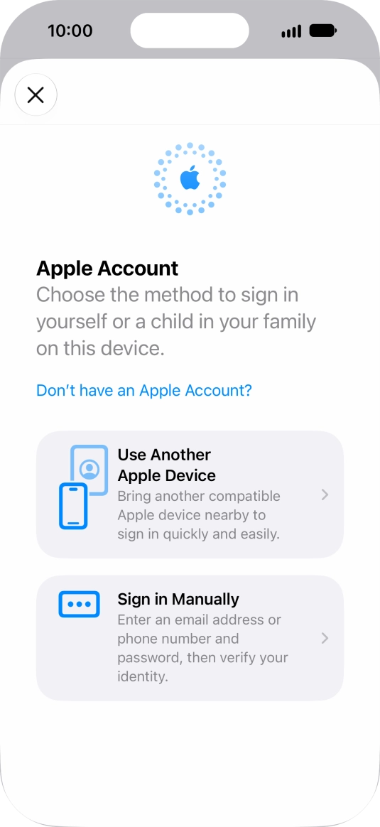 Press Sign in Manually. Press Sign in Manually.