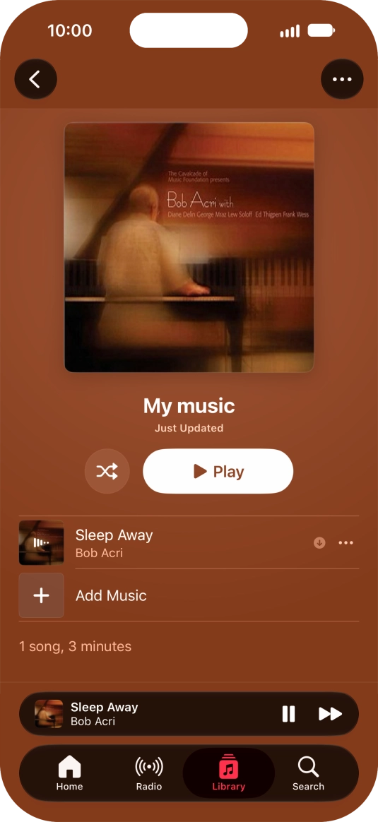 Press the song title.