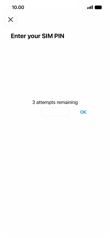 If your SIM is locked, key in your PIN and press OK. The default PIN is 1111.