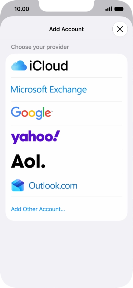 Press Add Other Account.... Press Add Other Account....