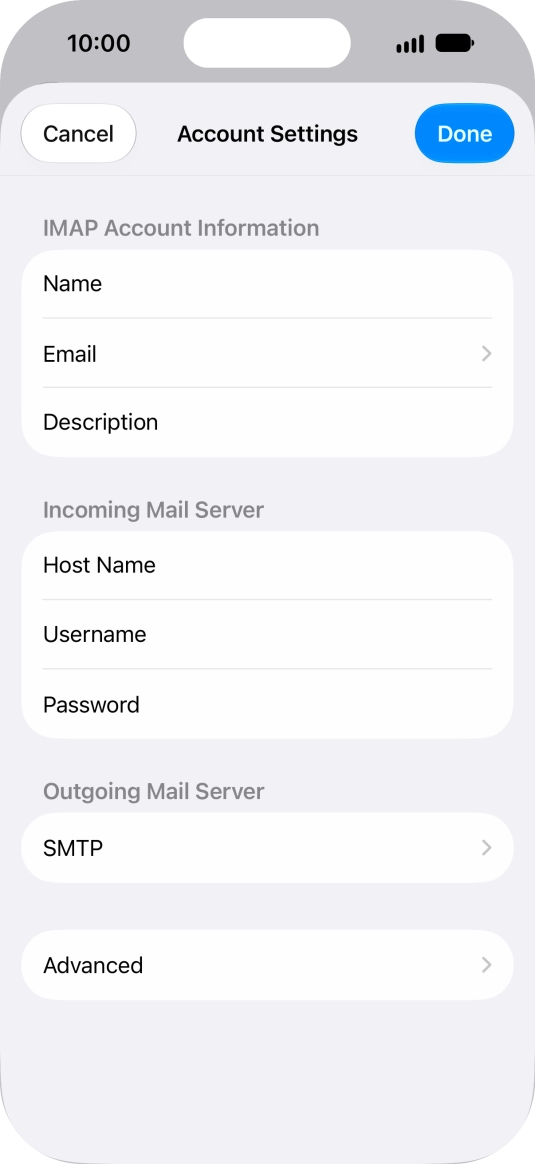 Press SMTP.