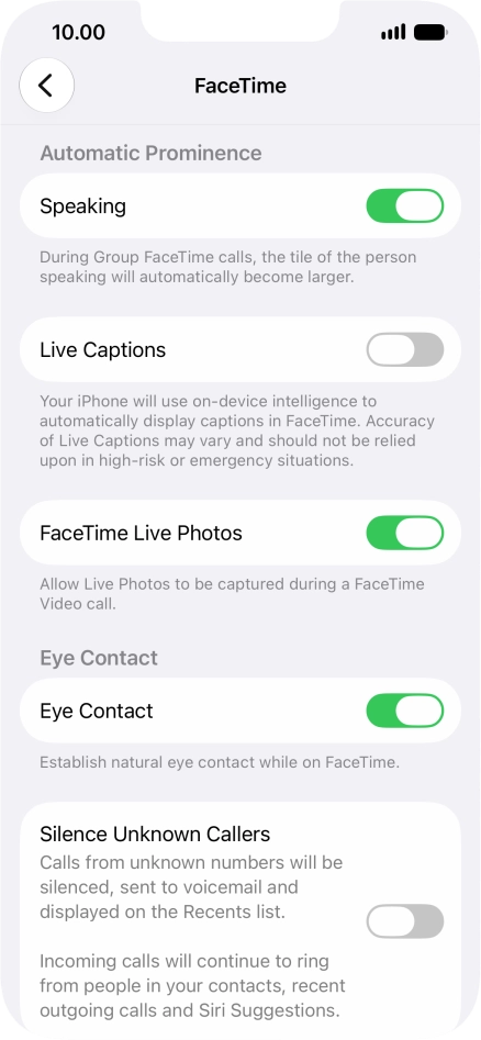 Press the indicator next to 