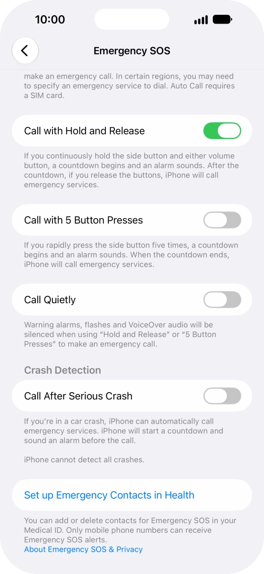 Press the indicator next to Press the indicator next to