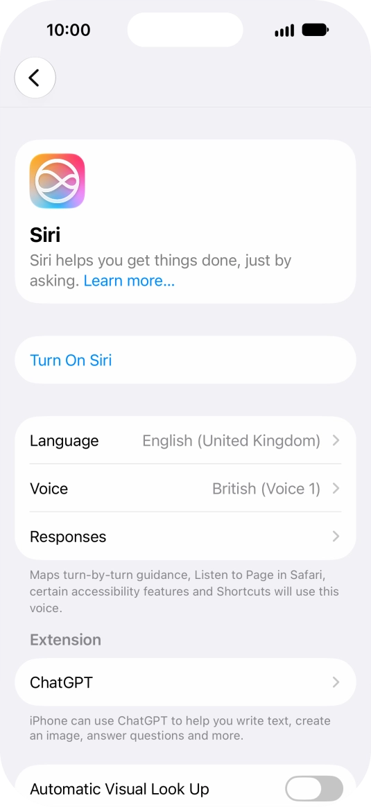 If it's the first time you use Siri AI, press Turn On Siri.