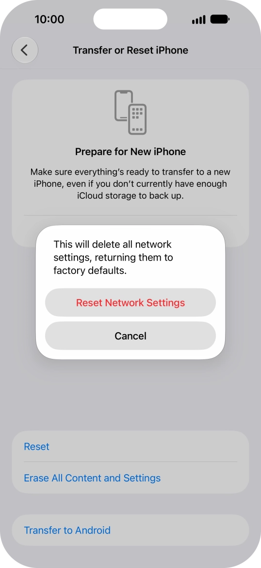Press Reset Network Settings.