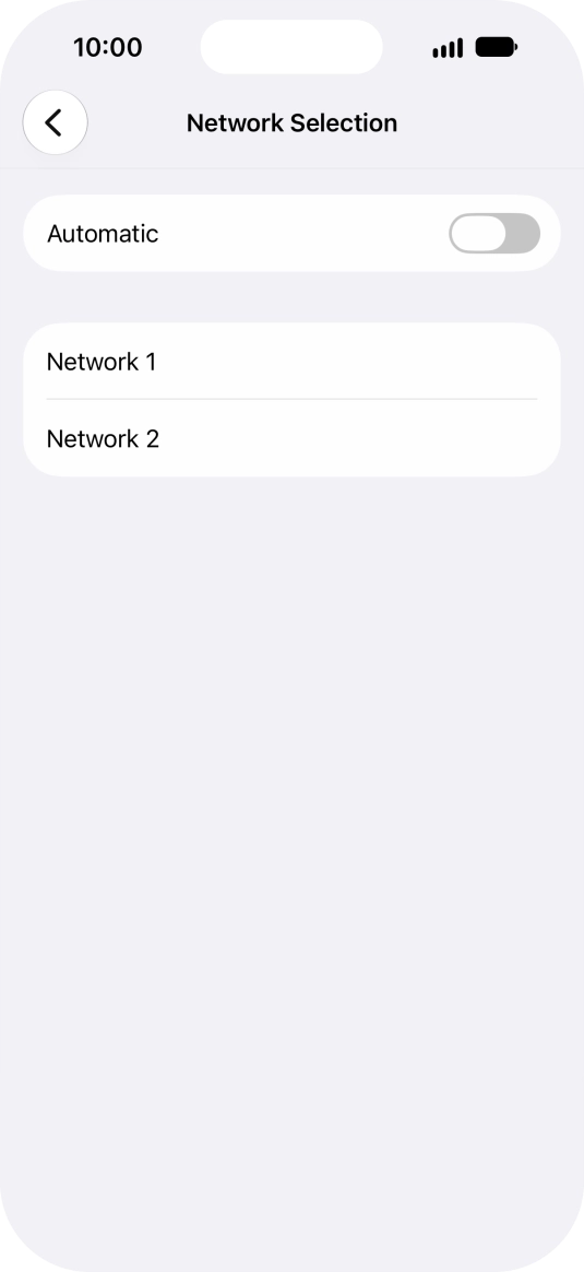If you turn off the function, press the required network.