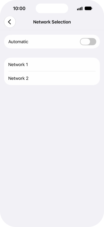 If you turn off the function, press the required network.