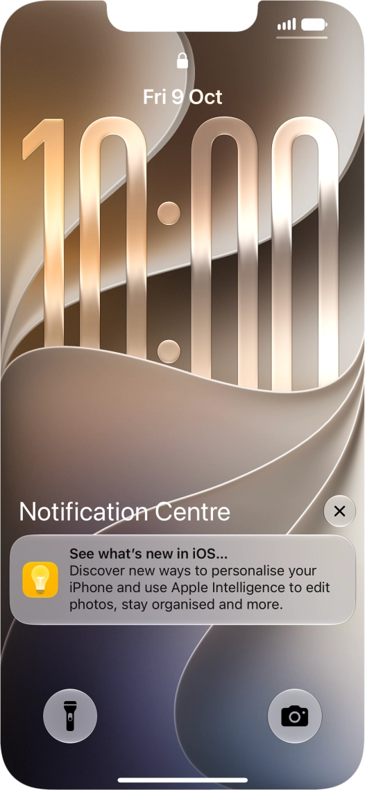 Press the required notification and follow the instructions on the screen to use the selected function.