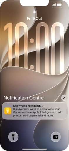 Press the required notification and follow the instructions on the screen to use the selected function.