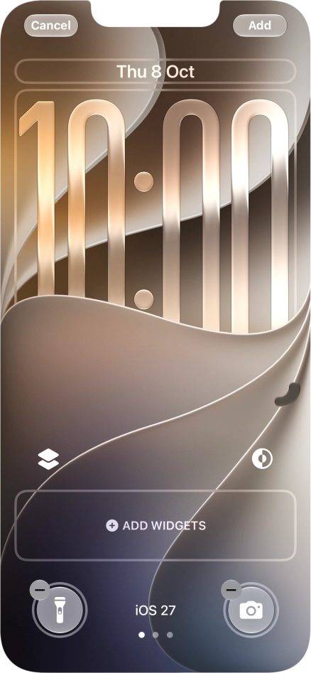 To customise the way the lock screen date is displayed, press the date widget and follow the instructions on the screen to find the required widget display mode.