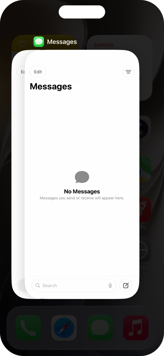 Slide upwards on the required application to end it.