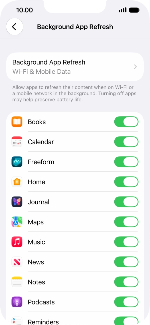 Press Background App Refresh.