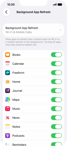 Press Background App Refresh. Press Background App Refresh.