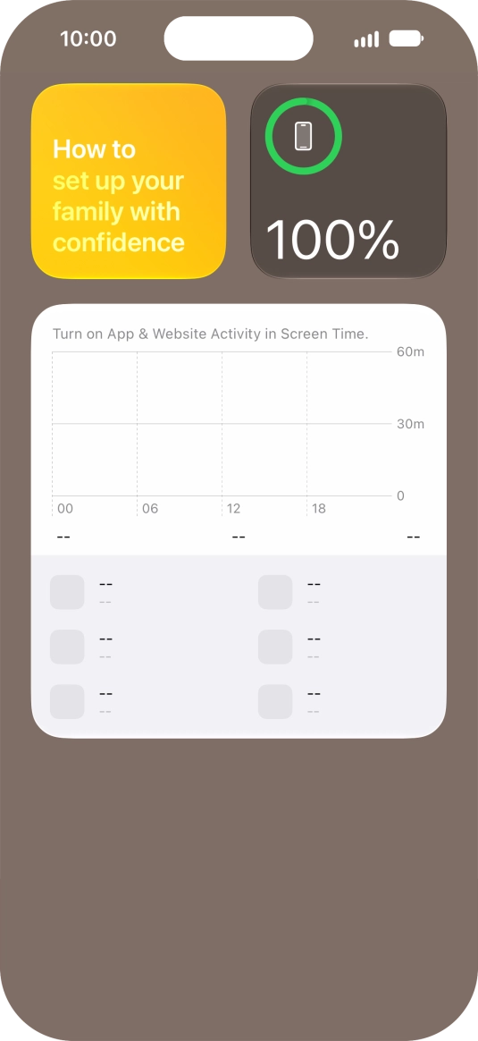 Slide your finger up or down on the screen to see more widgets.