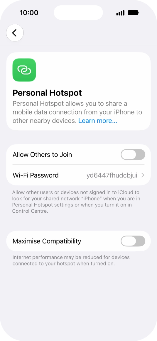 Press Wi-Fi Password and key in the required password.