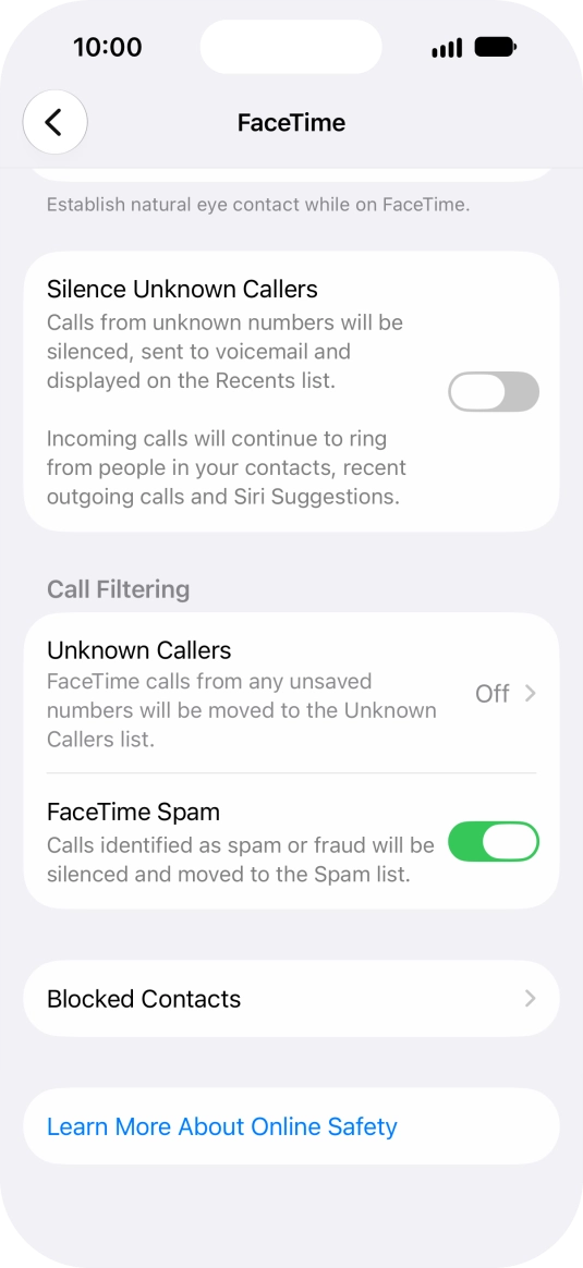 Press Unknown Callers.