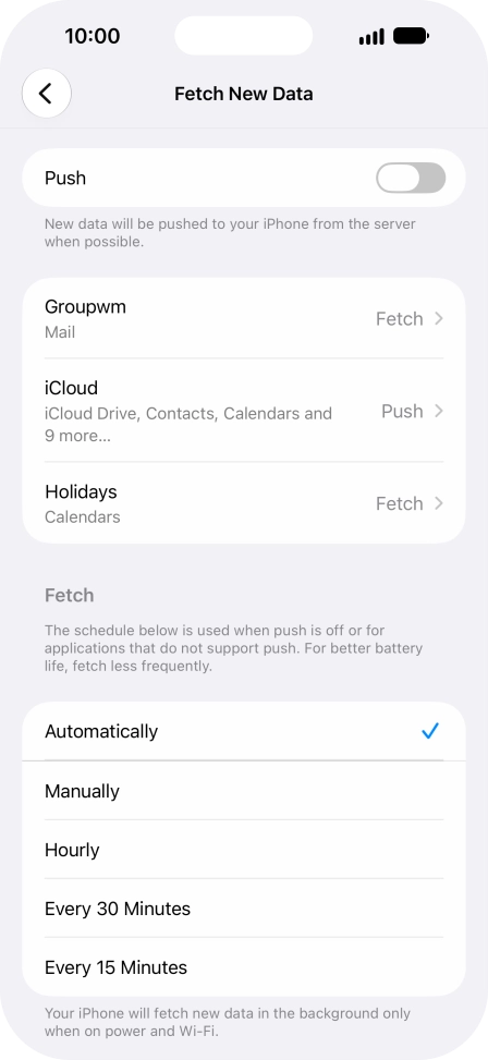 If you turn off the function, press the required setting.