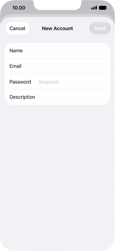 Press Password and key in the password for your email account.
