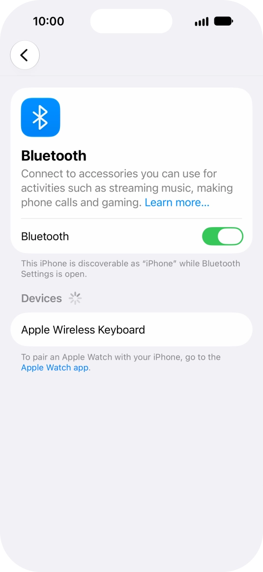 Press the required Bluetooth device and follow the instructions on the screen to pair the device with your phone.