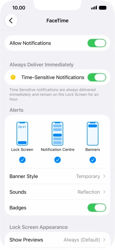 Press the indicator next to 